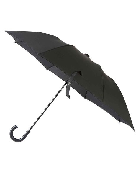 Ziggy Crook-Handle Black Small Folding Umbrella