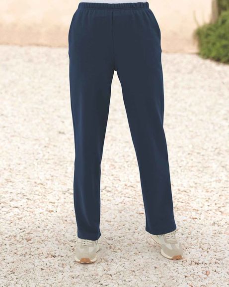 Ladies Cotton Mix Navy Pull On Leisure Trousers
