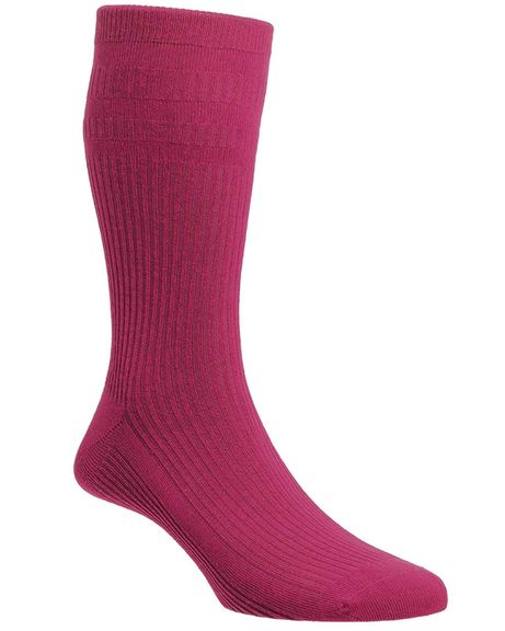 Ladies Wool-Rich Soft Top Socks - Magenta