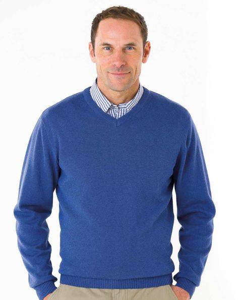 royal blue v neck jumper mens
