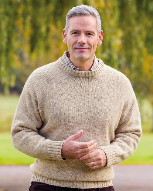 Shetland Tusk Crew Neck Jumper Mens