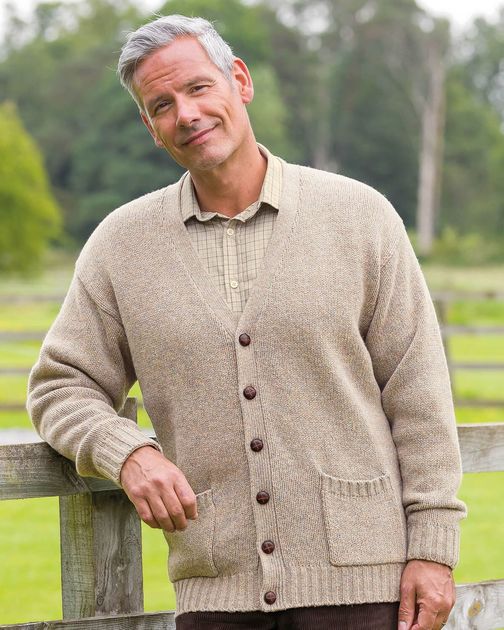 Shetland Tusk Cardigan  Mens