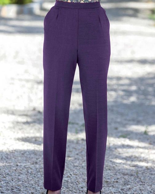 Sandown Pull On Purple Trousers