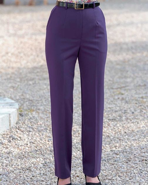 Ladies Purple Straight Leg Sandown Trousers  James Meade