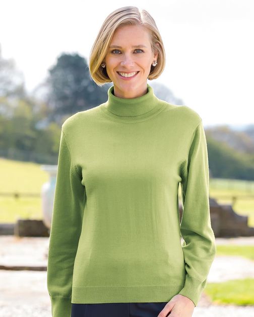 Merino Wool Roll Neck Kiwi Sweater 