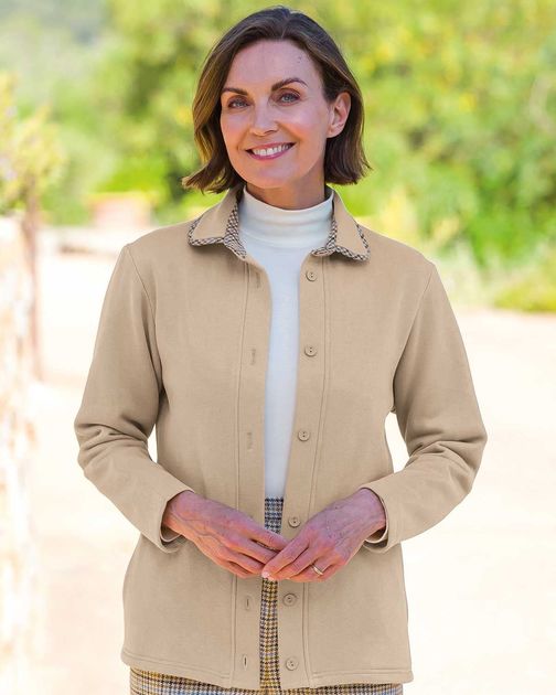 Camden Ladies Trimmed Fleece Leisure Cardigan