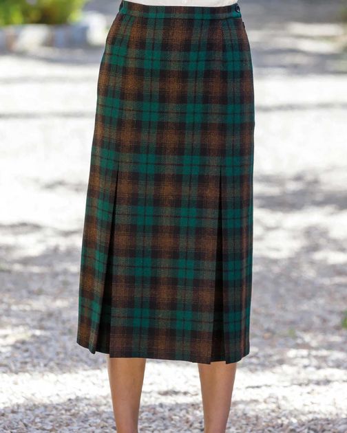 Wadebridge Wool Mix Pleated Skirt