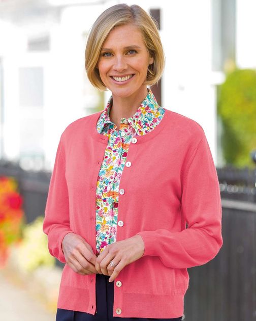 Merino Sherbet Pink Short Cardigan
