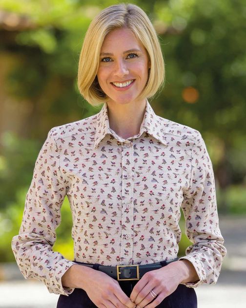 Macie Polycotton Patterned Blouse