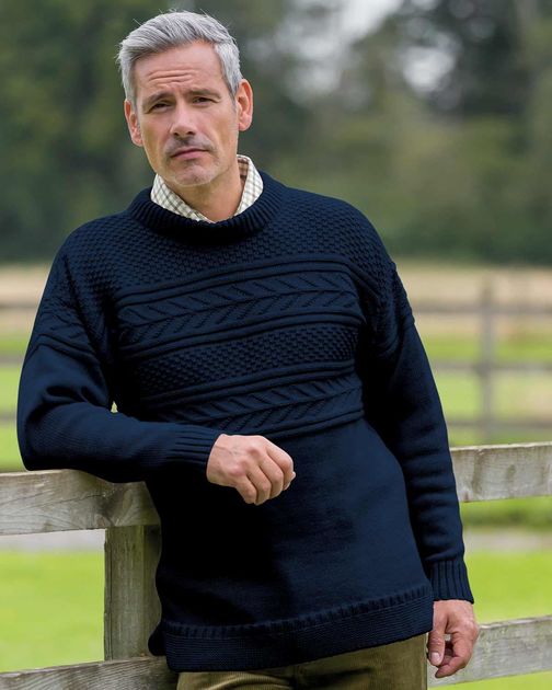 Navy Guernsey Sweater Mens
