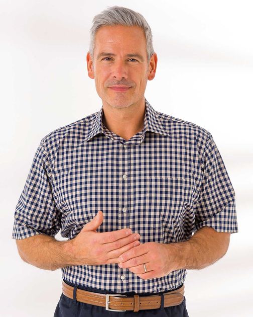 Mens Cotton Short Sleeve Casual Check Shirt