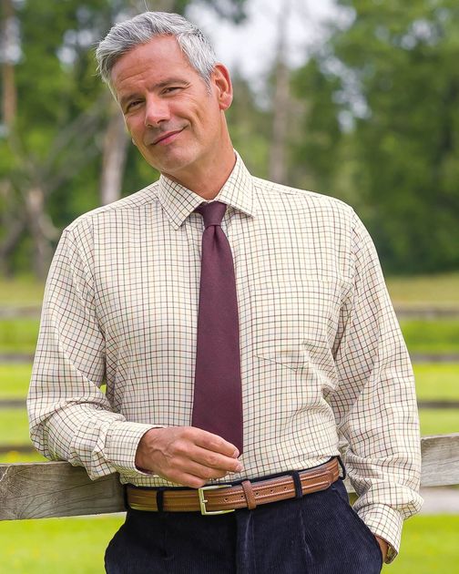 Redcar Tattersall Check Cotton & Wool Shirt