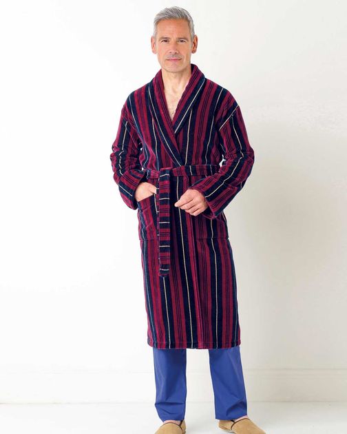 Stripe Velour Dressing Gown