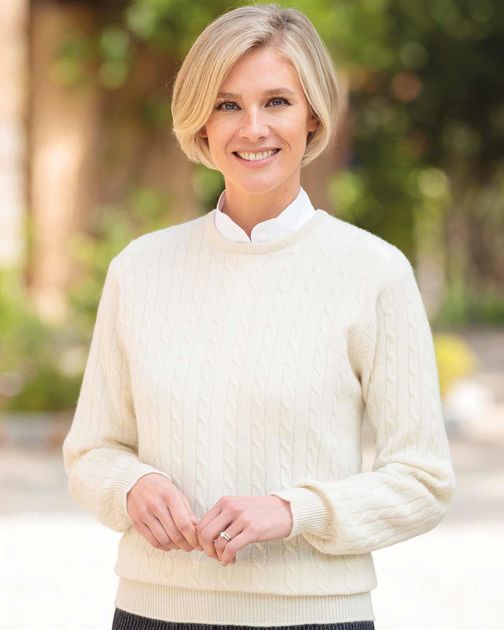 Lambswool Cable Crew Neck Sweater  Ladies