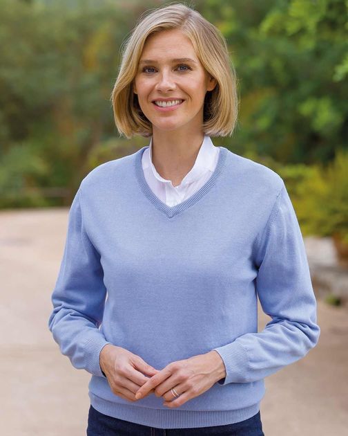 Cotton V Neck Sweater