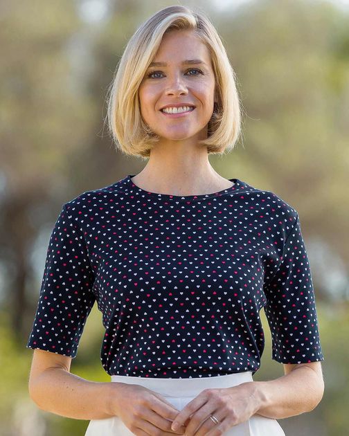 Nicola Patterned Pure Cotton Leisure Top