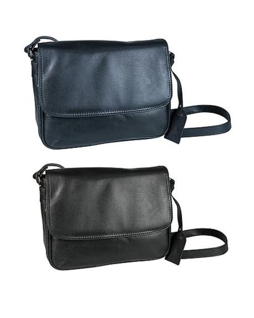 Leather Half Flap Handbag