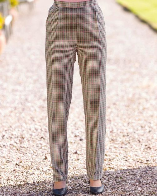 Murcia Wool Blend Checked Trousers