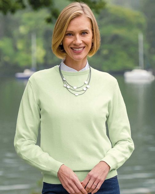 Cotton/Cashmere Crew Neck Jumper