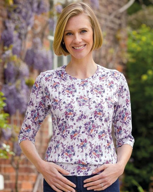 Aurora Floral Pure Cotton Blouson Top