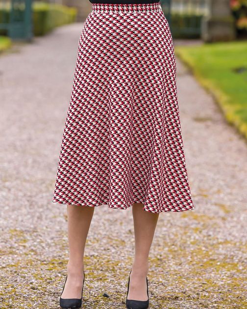 Loretta Wool Blend Patterned Skirt