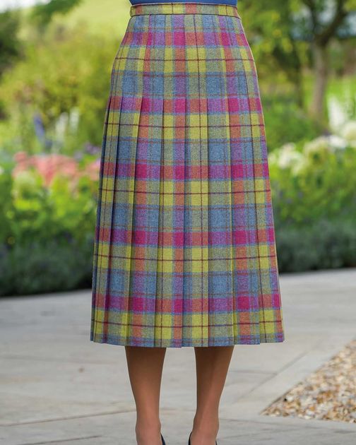Olympia Pure Wool Checked Skirt