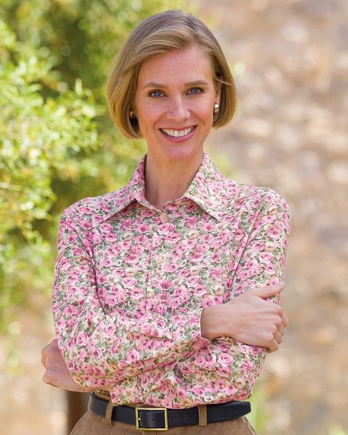 Jolene Long Sleeve Polycotton Floral Blouse