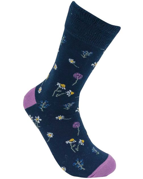Ladies Floral Comfort Top Sock