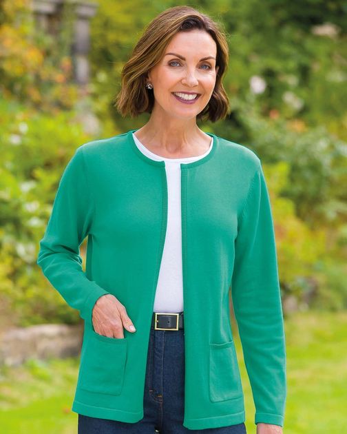 Carla Edge to Edge Pure Cotton Ladies Cardigan