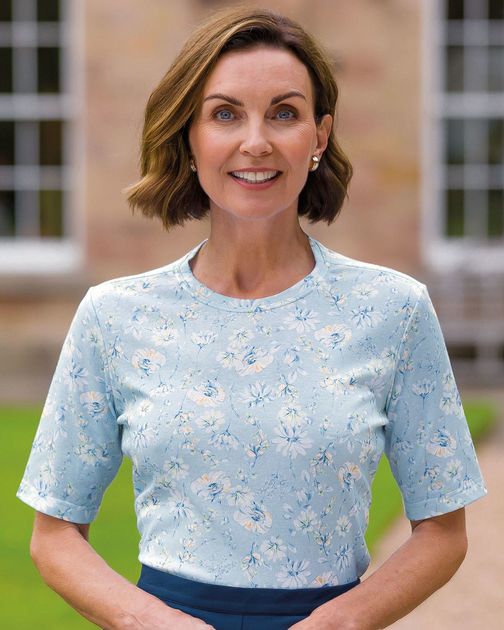 Martina Floral Short Sleeve Cotton Top
