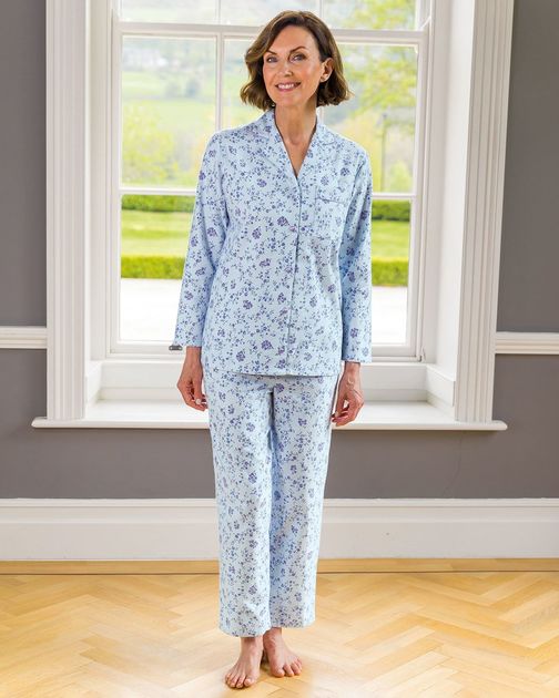 Slenderella Odette Floral Long Sleeve Cotton Pyjamas