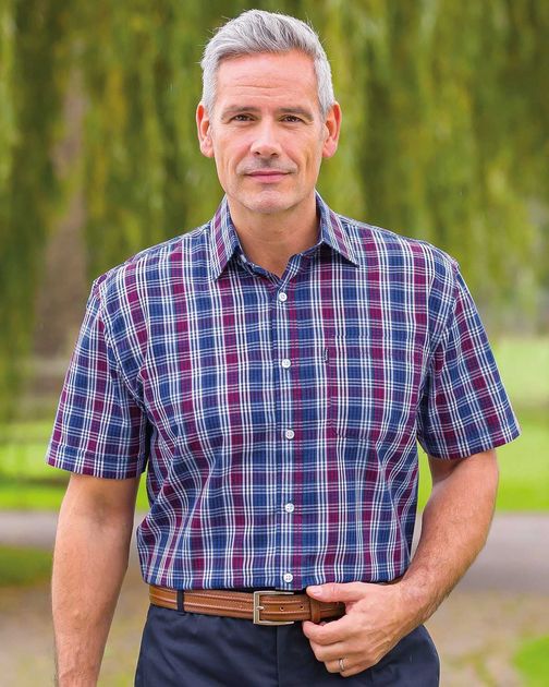 Whitby Mens Short Sleeve Casual Check Shirt
