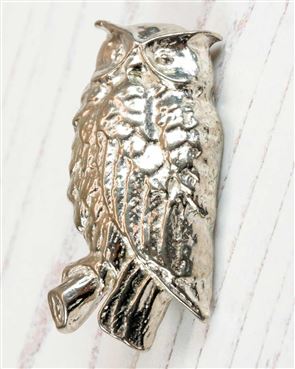 Owl Pewter Brooch