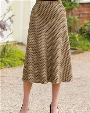 Melbourn Wool Blend Checked Skirt