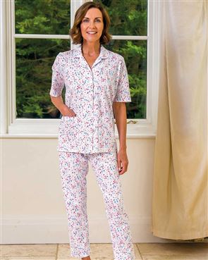 Philippa Floral Short Sleeve Cotton Pyjamas