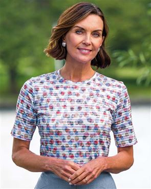 Tammy Patterned Short Sleeve Cotton Top