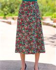 Coco Patterned Pull On Silky Cotton Skirt