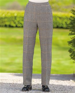 Radwell Checked Pull On Wool Blend Trousers