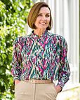 Janelle Patterned Viscose Long Sleeve Blouse