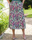 Janelle A Line Patterned Viscose Lined Skirt