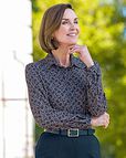 Brianna Patterned Viscose Long Sleeved Blouse