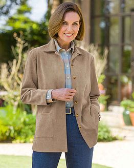 Paulina Camel Babycord Shirt Style Jacket