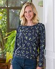 Selena Floral Long Sleeve Blouson Top